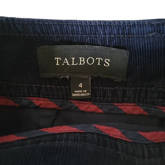 Talbots Navy Blue Corduroy A-Line Skirt with Pockets Women's Size 4 - Picture 9 of 9